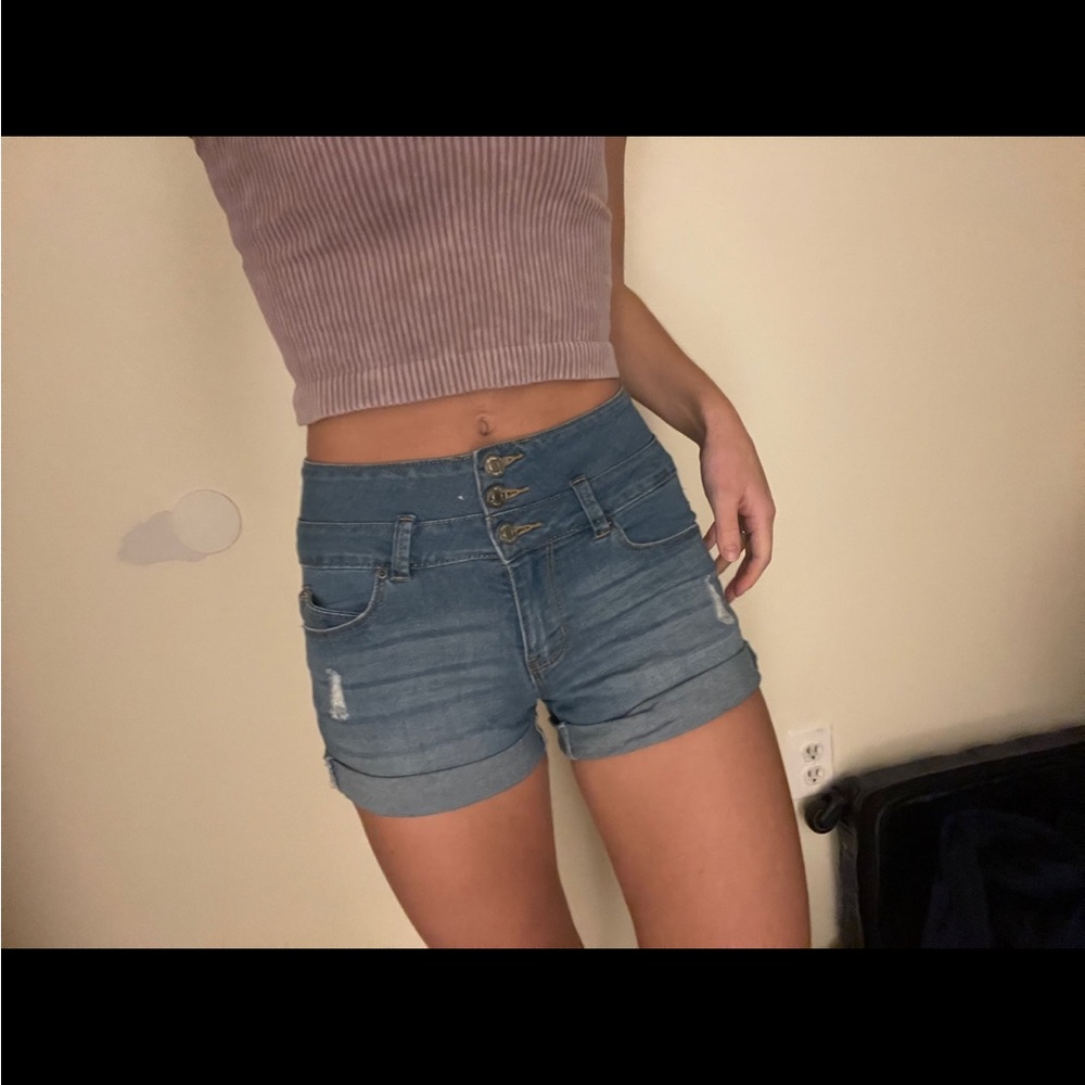 High wasted jean shorts